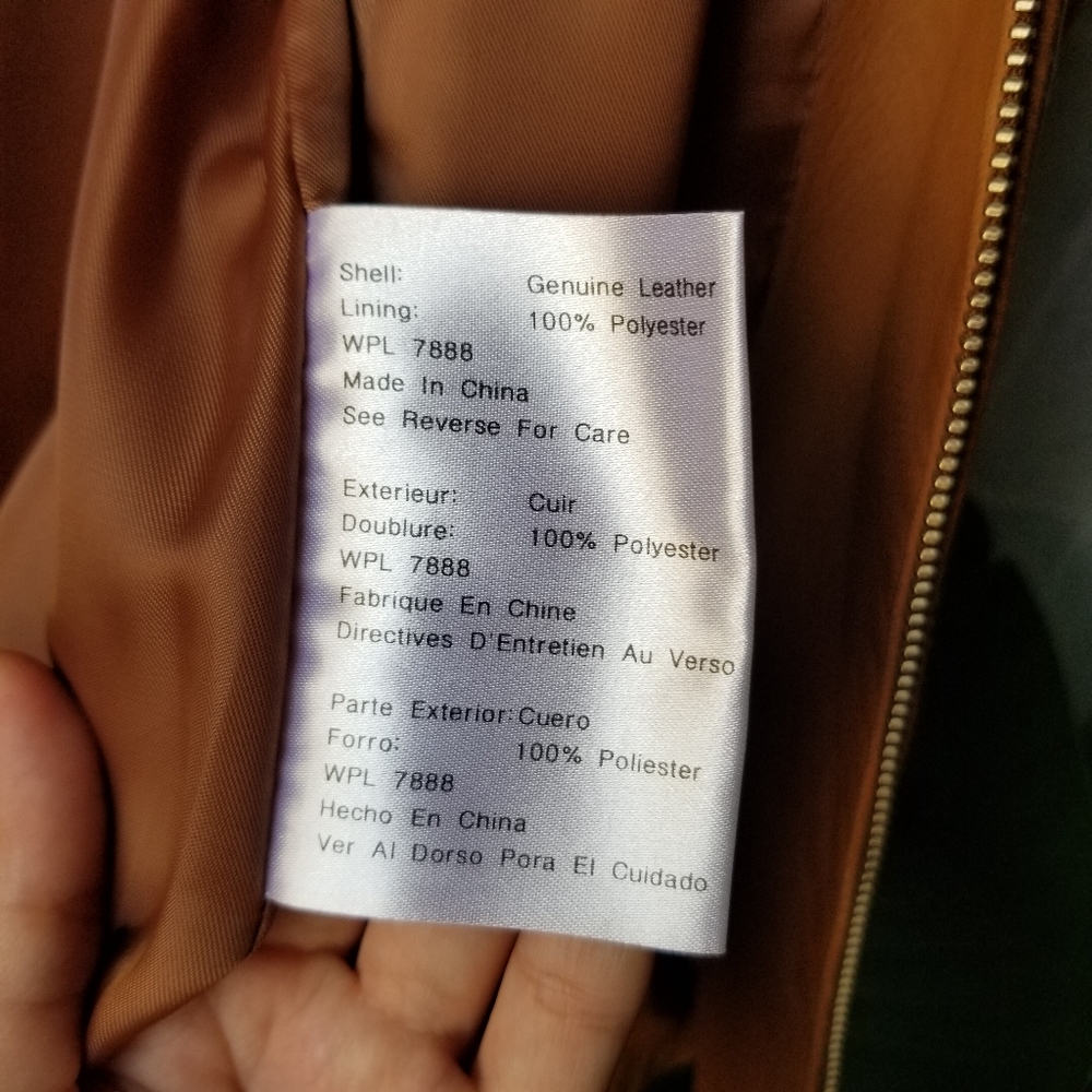 Michael Kors Women's Cognac Leather Jacket - Picture 8 of 8